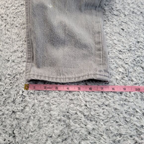 Vintage Levis 501 Jeans Men 33x34 Gray Button Fly Distressed Made In USA 90s - Picture 10 of 11